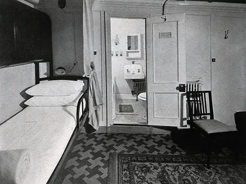 Stateroom with Bath on a Baltimore Mail Line Steamship