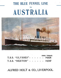 GGA Image ID # 124d91b1d9 Composed Front Cover, Blue Funnel Line to Australia - Alfred Holt & Co., Liverpool - 1913.