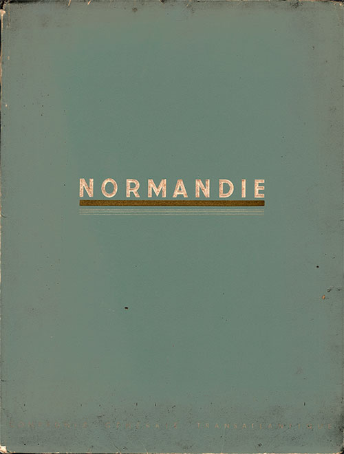 Front Cover of 1937 Booklet "Normandie" from Compagnie Générale Transatlantique - French Line.