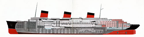 The Plan of the Ocean Liner "Normandie."