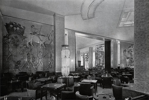 Corner of the Smoking Room and Entrance to the Grand Lounge.