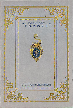 Cover, Steamship France of the Compagnie Générale Transatlantique.