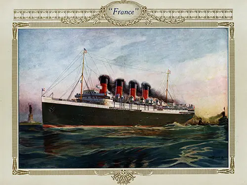 Color Painting of the SS France (1912).