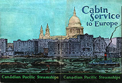 Front Cover, Cabin Service to Europe via the Canadian Pacific Steamships.