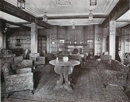 Luxurious Cabin Class Smoking Room on a CPOS Steamship