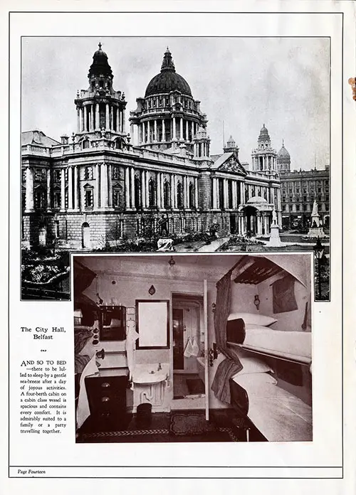 City Hall, Belfast. Cabin Service to Europe, Canadian Pacific, 1927.