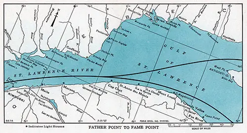 Map of the St. Lawrence River, Father Point to Fame Point.