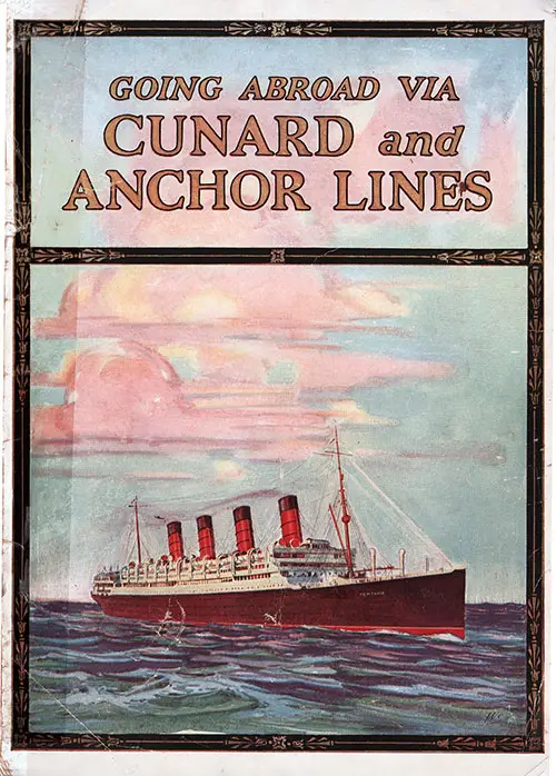 Front Cover, Going Abroad via Cunard and Anchor Lines, 1923, Brochure No. A&P 20154-23.