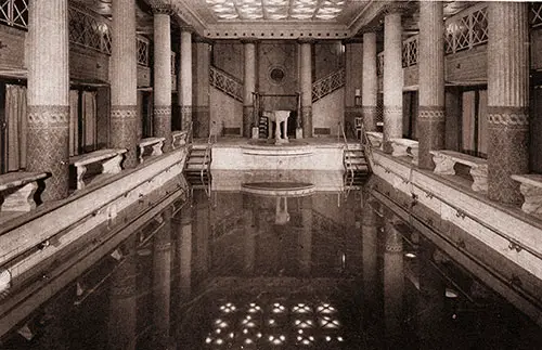 The Pompeiian Bath, One of the Many Unusual Features of the Berengaria.