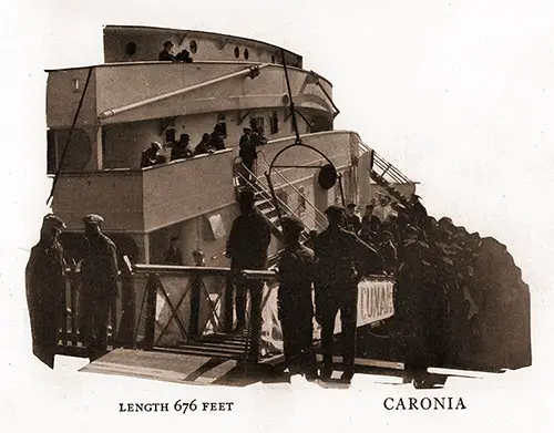 A "Close-Up" of Passengers Going on Board the Caronia.