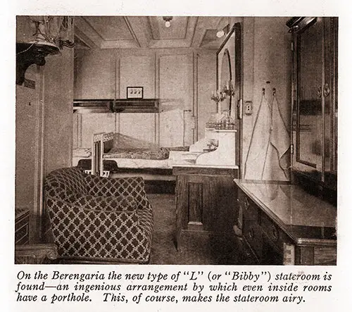 On the Berengaria the New Type of "L" (Or "Bibby ") Stateroom Is Found—an Ingenious Arrangement by Which Even inside Rooms Have a Porthole.