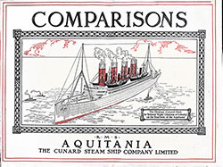 Front Cover, Comparisons - RMS Aquitania of the Cunard Steam Ship Company, Limited.