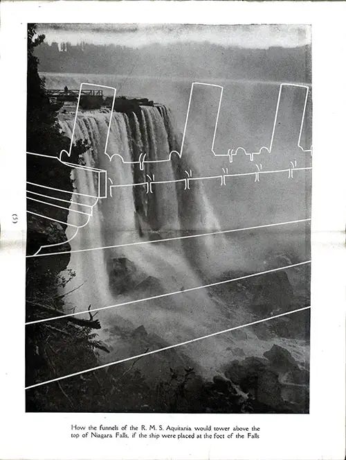 How the Funnels of the RMS Aquitania Would Tower Above the Top of Niagara Falls