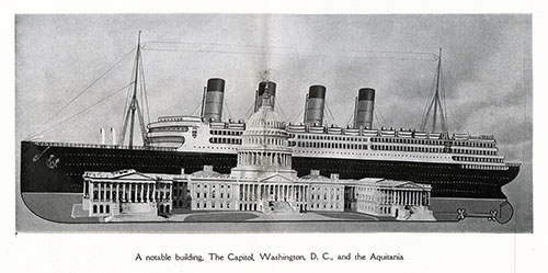 The White House in Washington DC, and the Aquitania.