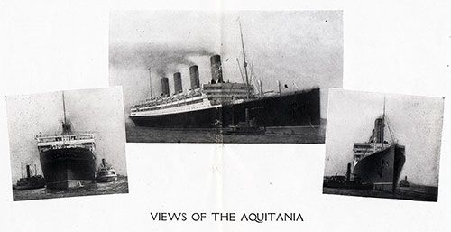 Three Views of the RMS Aquitania of the Cunard Line.