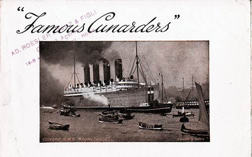 Front Cover, "Famous Cunarders," Published by the Cunard Line 21 March 1910.