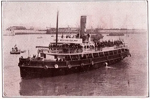 A Great Western Railway Tender Brings Passengers from Fishguard to a Cunard Liner