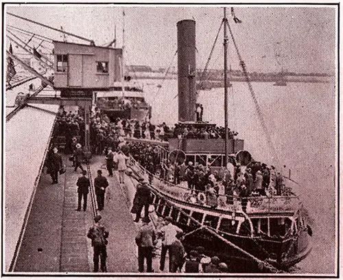 Passengers Tender At Fishguard Quayside.