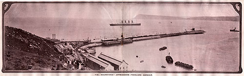 The Rms Mauretania Approaching Fishguard Harbor