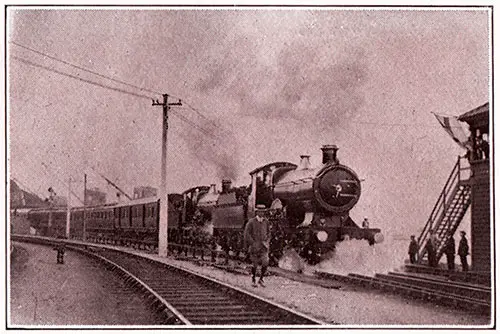 Passengers Depart on Train at Fishguard for the Short Trip to London.