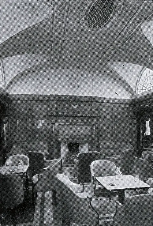 First Class Smoking Room Showing Fireplace