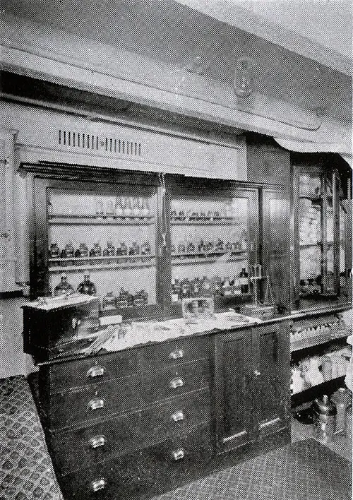 The Dispensary Where Medications Are Kept on the Cunard Line Laconia and Franconia Circa 1911.