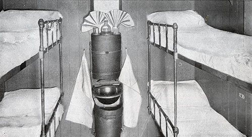 Third Class Four-Berth Room on the RMS Franconia and RMS Laconia of the Cunard Line, 1911.