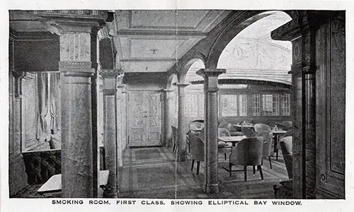 First Class Smoking Room Showing Elliptical Bay Window