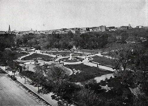 Public Gardens in the Center of Boston.