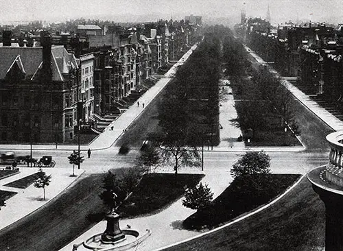 View of Commonwealth Avenue in Boston.