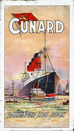 Front Cover, Cunard Passenger Log Book circa 1913