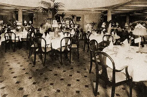 Second Class Dining Room on the RMS Samaria