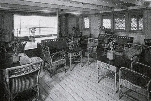 Second Class Verandah Café on the RMS Laconia