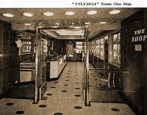 Tourist Class Shop on the RMS Sylvania.