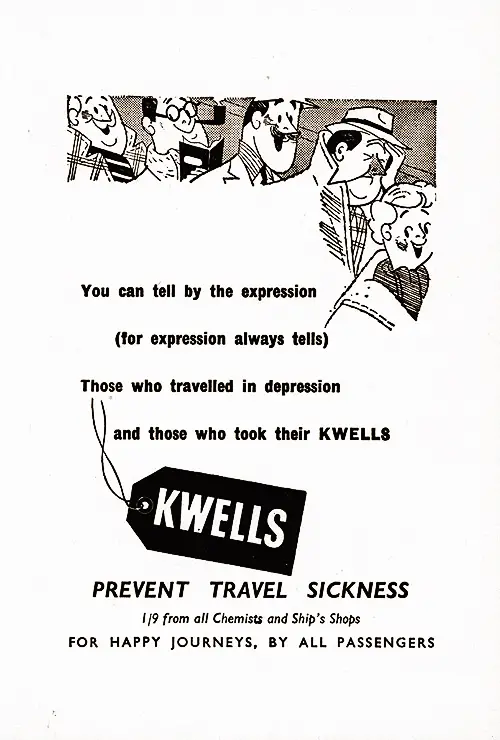 1938 Advertisement to Prevent Travel Sickness with KWELLS