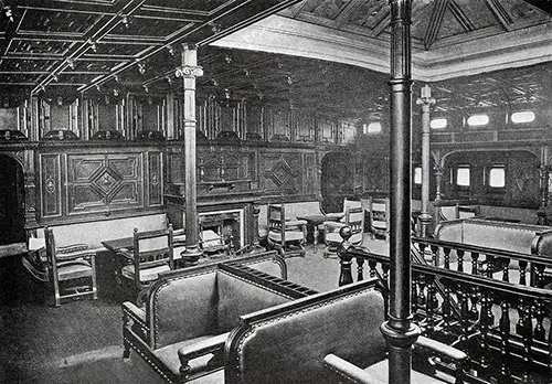 The First Class Smoking Room of the Cunard Steamship Campania As It Appeared Previous to Refurbishing.