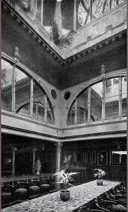 The Grand Dining Saloon of the Steamers Ivernia and the Saxonia Showing Interior of the Dome.