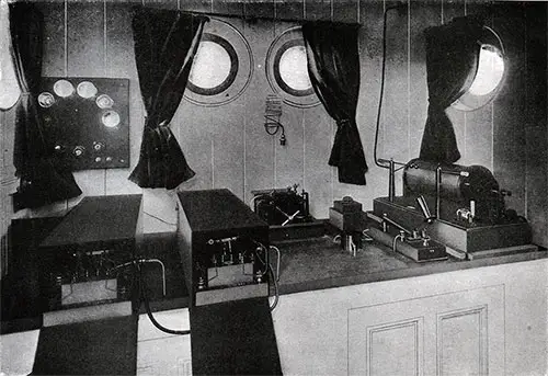 The Marconi System of Wireless Telegraphy: Instrument Room on Board a Cunarder.