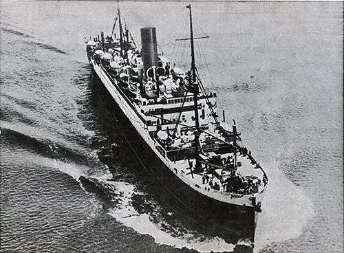 A Cunard "A" Liner (14,000 Tons) Passing Up the St. Lawrence.