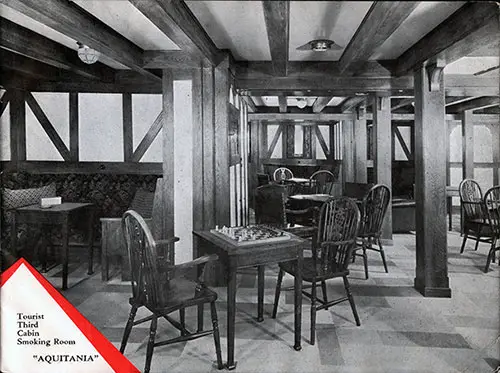 Tourist Third Cabin Smoking Room on the Aquitania