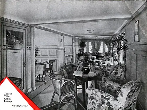 Tourist Third Cabin Lounge on the Ausonia