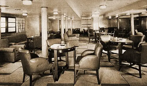 Tourist Class Smoking Room on the RMS Queen Elizabeth.