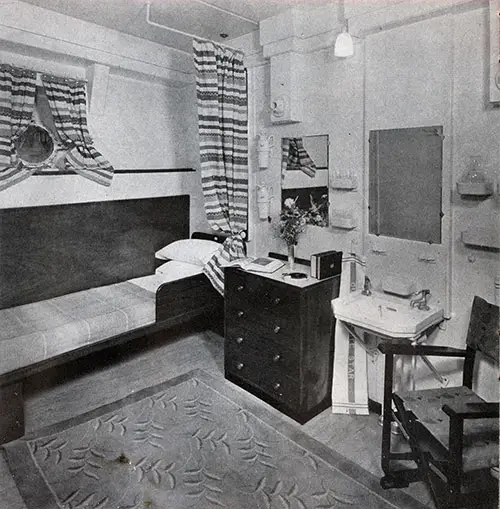 Tourist Class Stateroom on the RMS Mauretania.