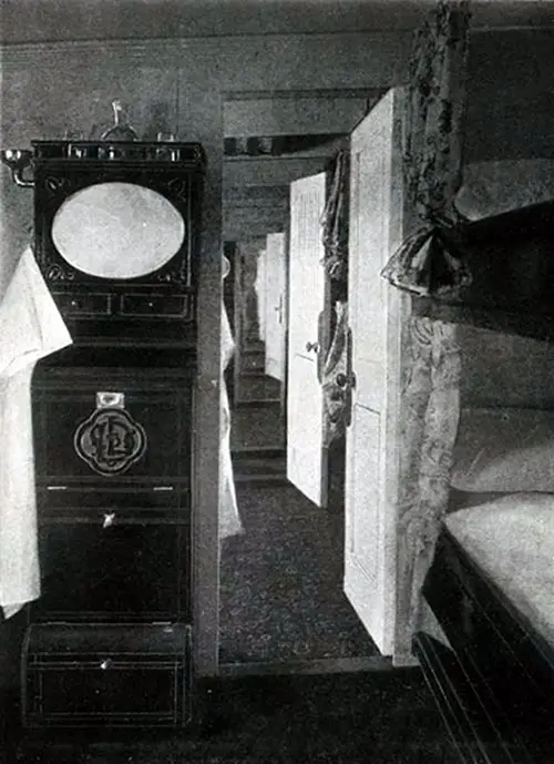 First Cabin Outside Staterooms (En Suite), Upper Deck, SS New England.