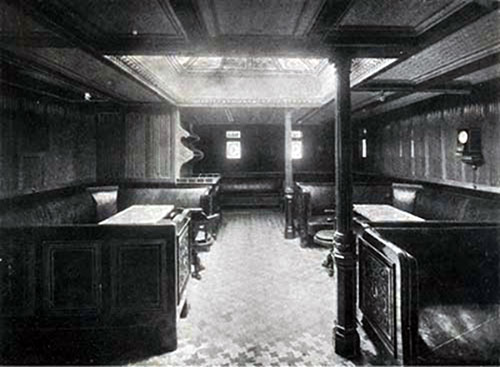 First Cabin Smoking Room on the SS New England of the Dominion Line circa 1900.