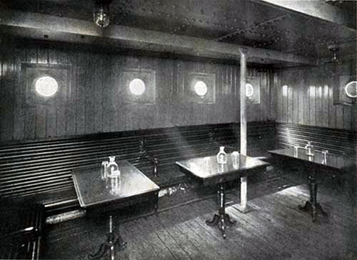 Third Class Smoking Room on the SS New England.