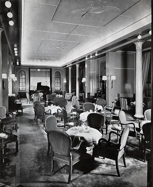 Tourist Class Lounge on the SS Europa.