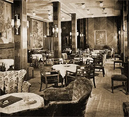 Tourist Class Social Hall on the SS Bremen.