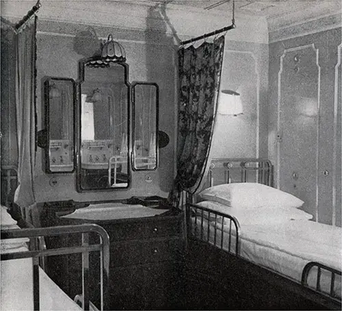 Tourist Class Two-Berth Stateroom on the SS Columbus.