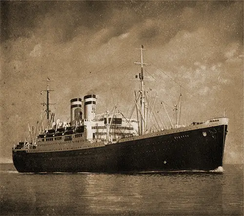 The SS Hamburg of the Hamburg America Line.